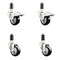Service Caster 3 Inch 316SS Black Poly Swivel 1-3/8 Inch Expanding Stem Caster Lock Brake, 2PK SS316TTLEX20S314-PPUB-BLK-2-S-2-138 - alternate 5